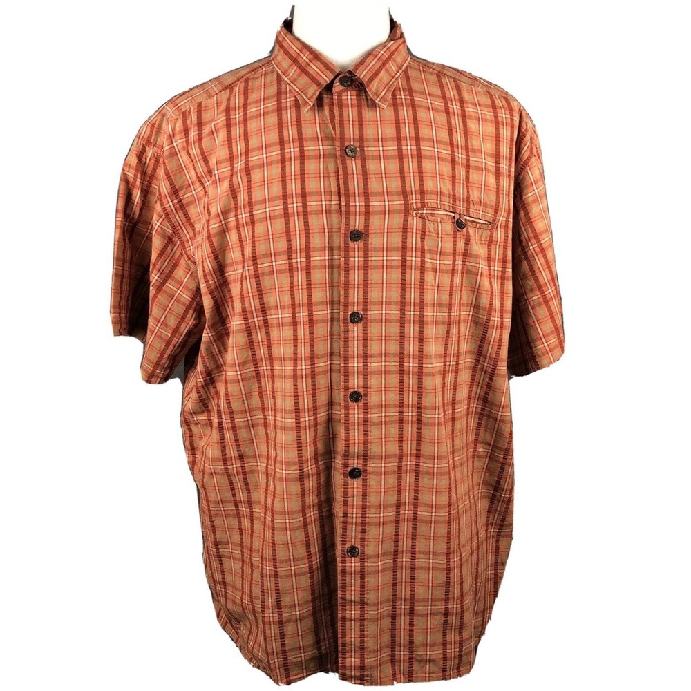 L.L. Bean Button Up Outdoor Hiking‎ Shirt Size XL Regular Plaid Camping Fishing